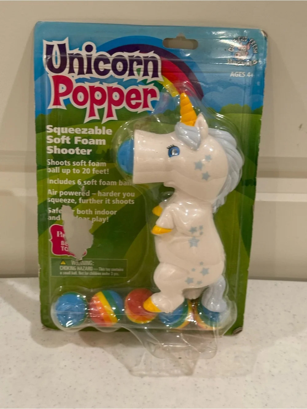 NEW Hog Wild Unicorn Popper Squeezable Soft Foam Shooter Toy